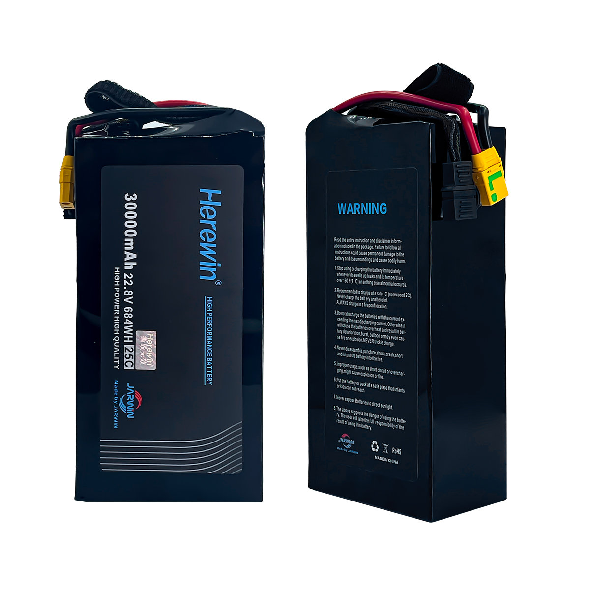 high capacity agricultural drone battery back view