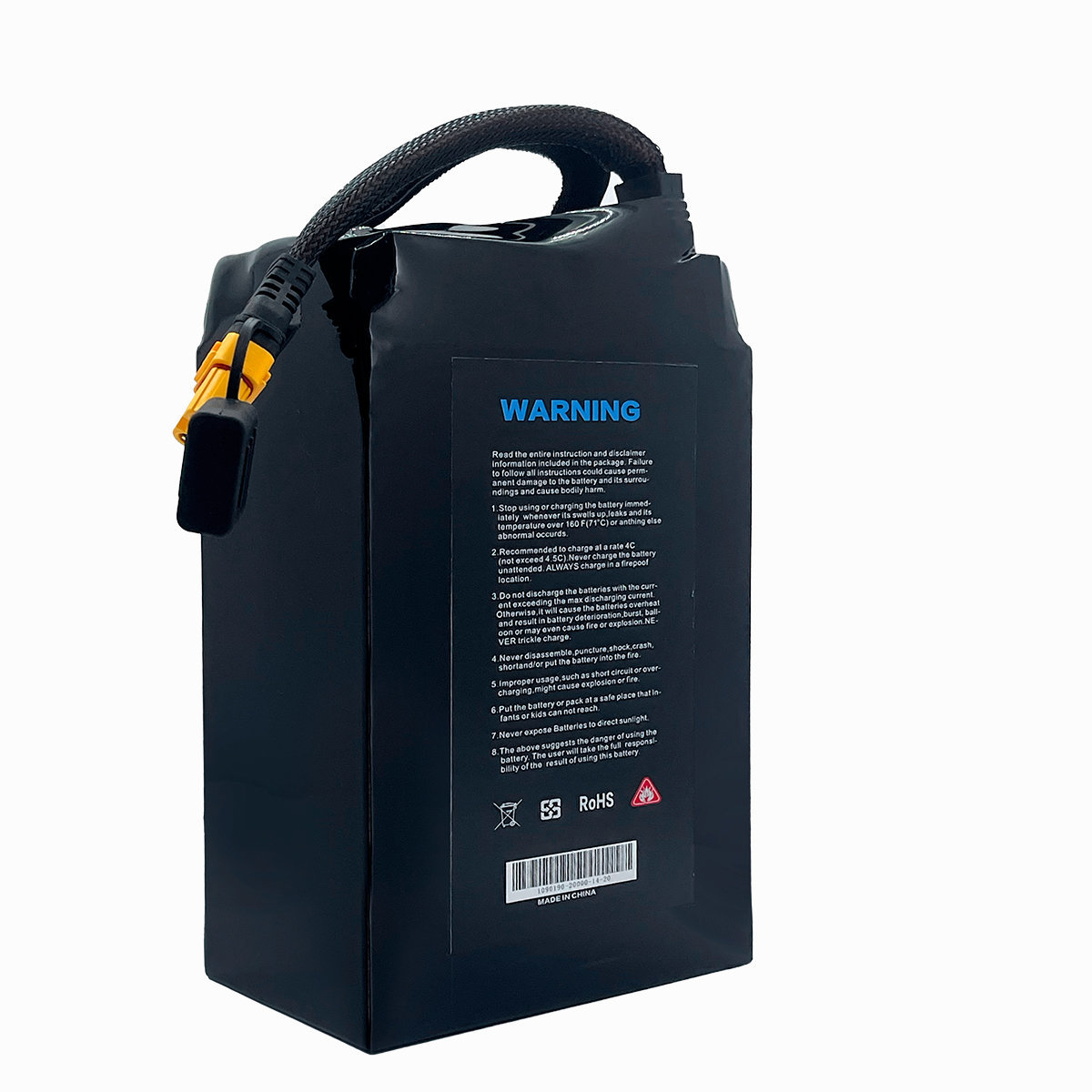 smart pouch UAV battery back view