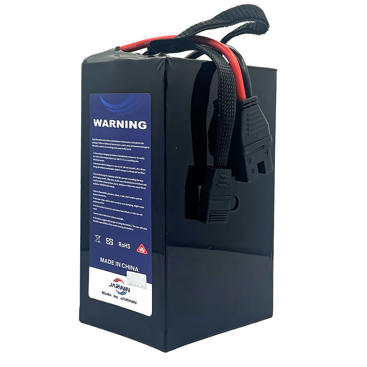 12S1P 44.4V 45000mAh semi-solid UAV battery back view