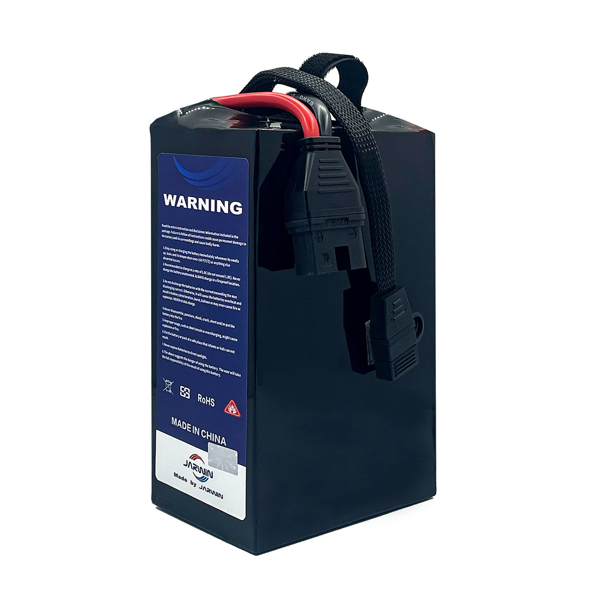 12S1P 47.4V 24500mAh high-voltage semi-solid UAV battery back view
