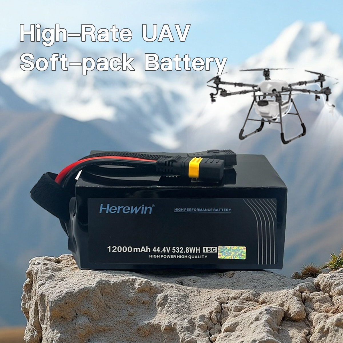15C agricultural drone battery for compact crop spraying UAVs