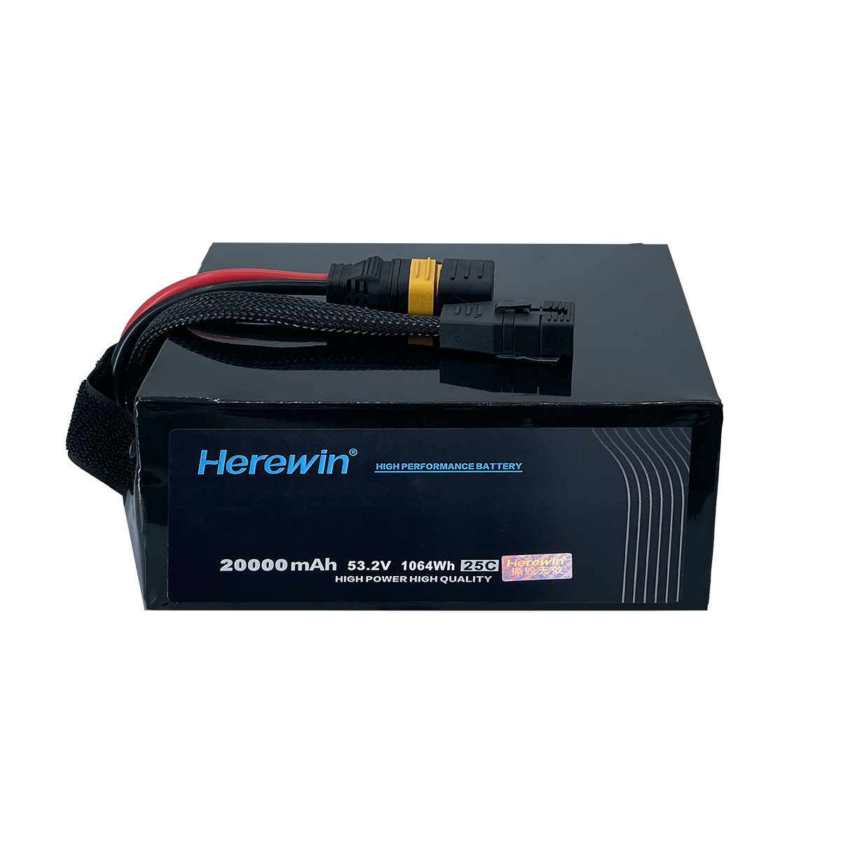 25C 14S1P 53.2V 20000mAh industrial UAV battery side view