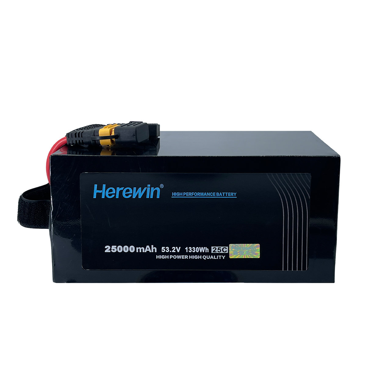 25C 14S1P 53.2V 25000mAh industrial UAV battery side view