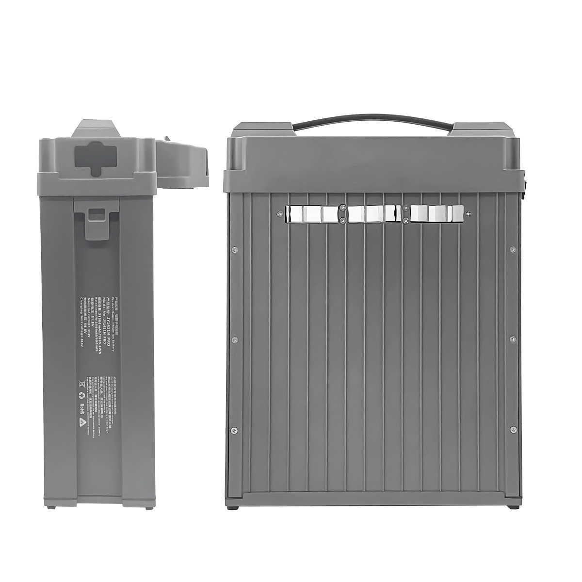 smart plug-in UAV battery back view