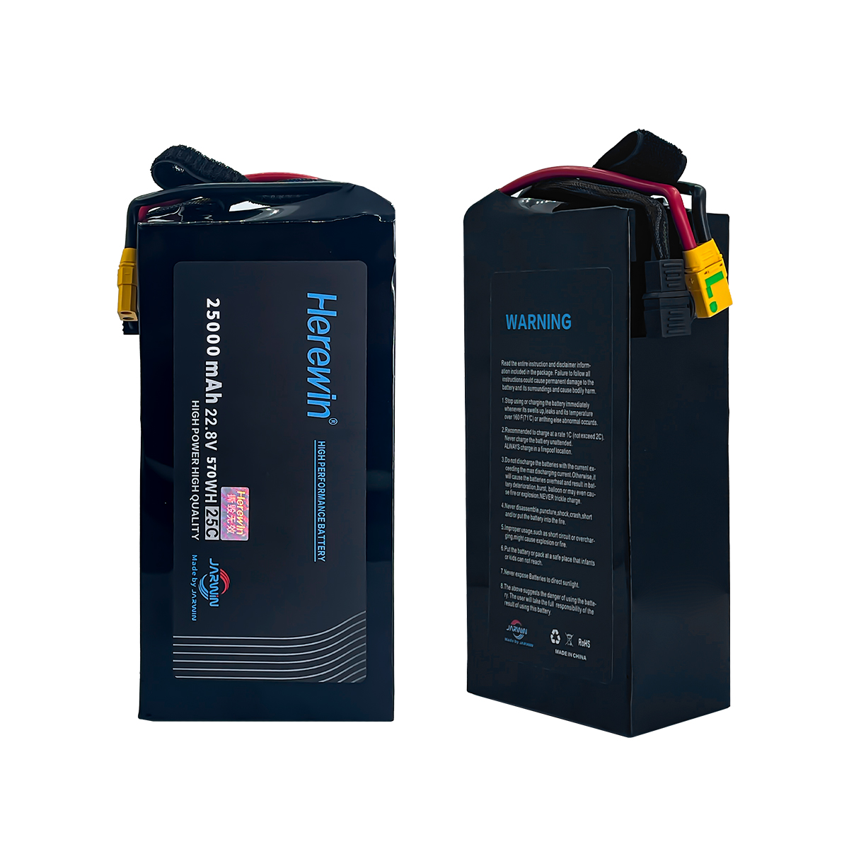 high discharge LiPo UAV battery back view