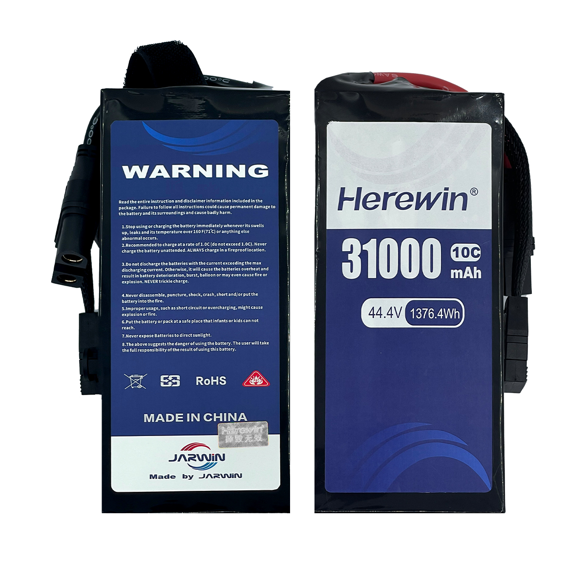 lightweight high energy density semi-solid UAV battery side view