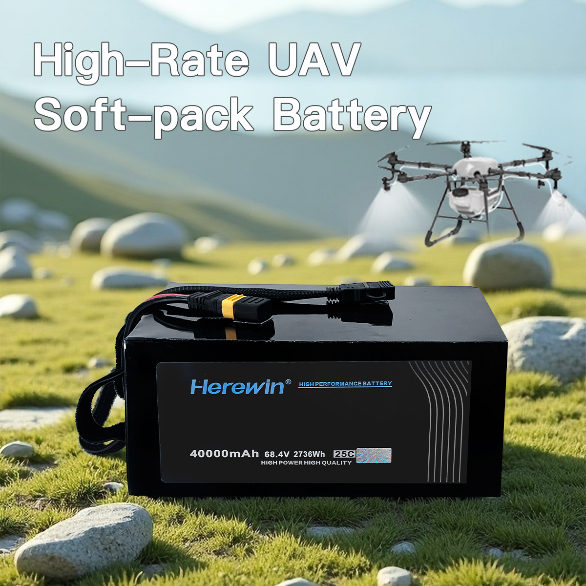 5C fast charging LiPo UAV battery for heavy lift and cargo drones