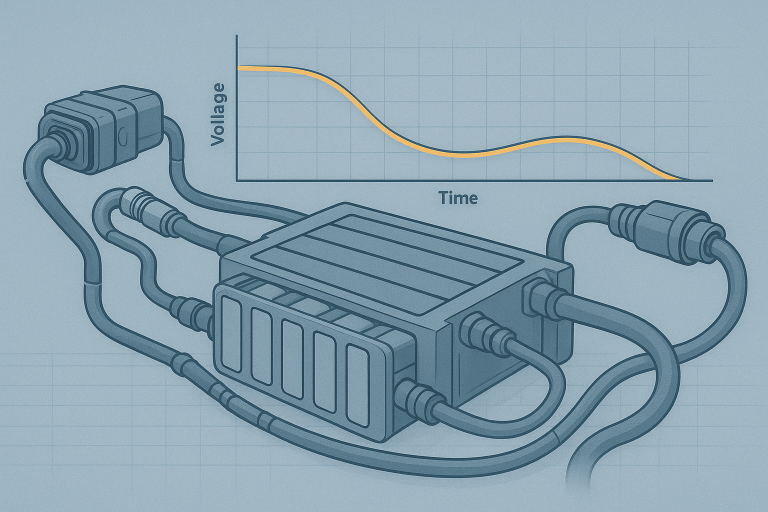 Cover image illustrating drone battery voltage sag in industrial UAV power systems