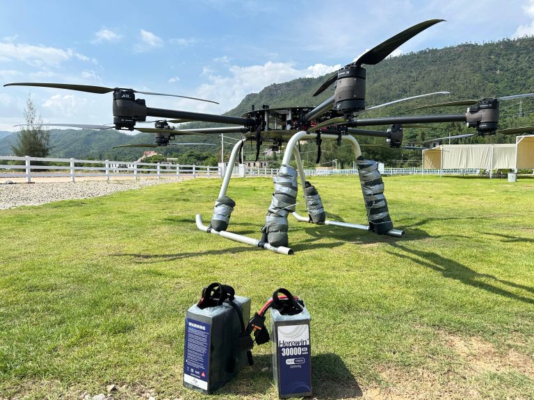 Industrial UAV fleet maintenance with semi-solid drone batteries engineering telemetry overlays