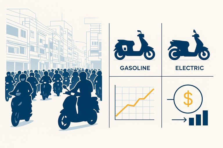 Electric motorcycle TCO comparison concept for Southeast Asia delivery fleets