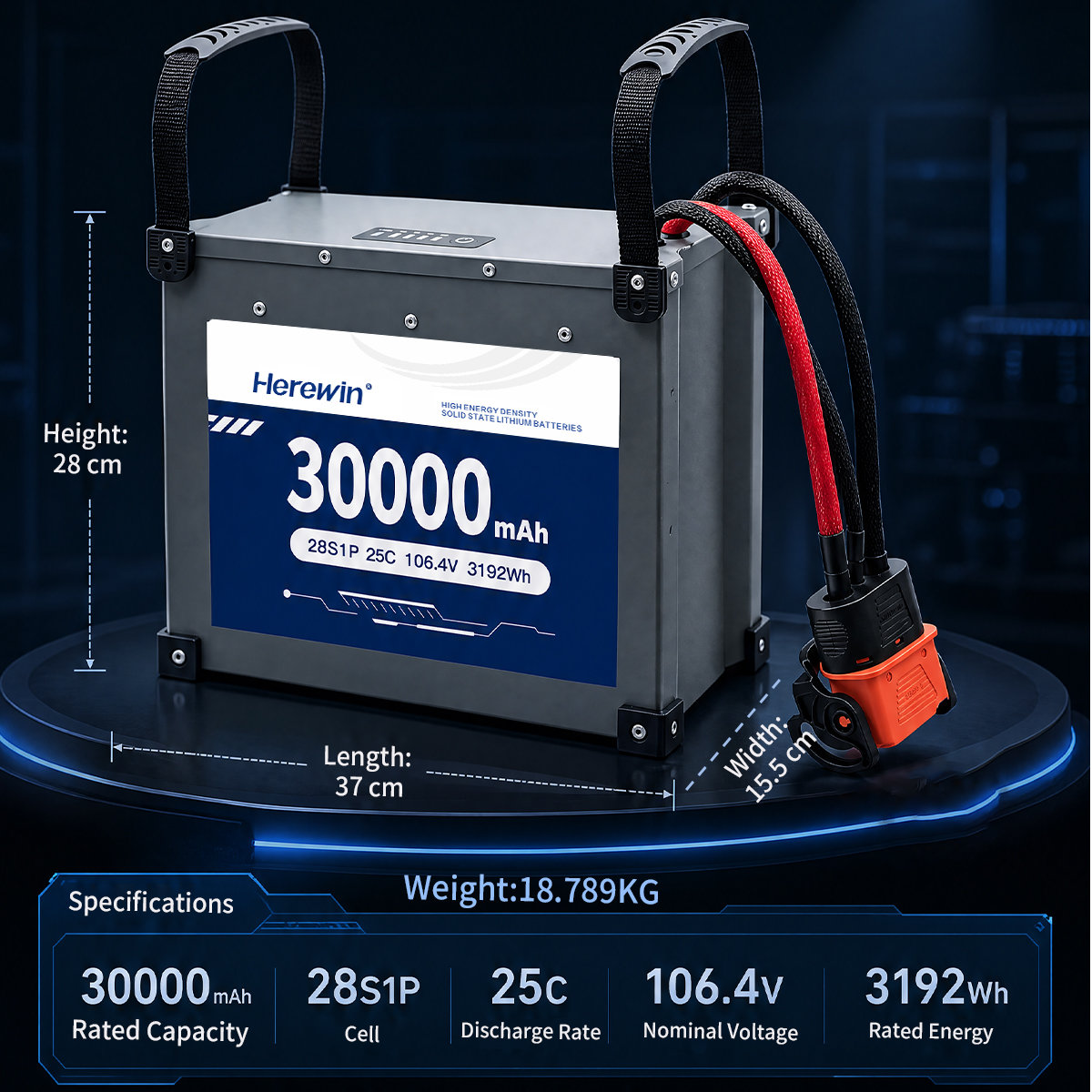 28S1P 106.4V 30000mAh Smart UAV Battery (7)
