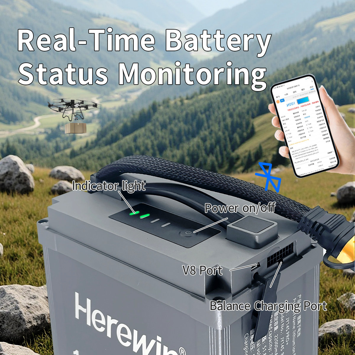Herewin 12S1P 45.6V 22000mAh 25C PRO+ Smart UAV Battery (6)