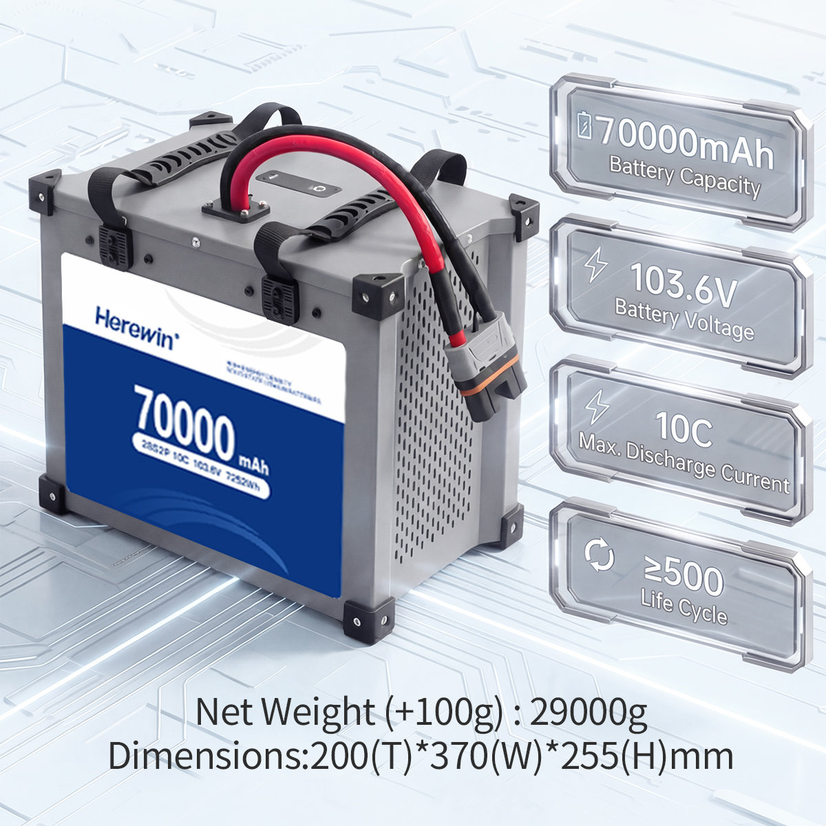 Herewin 28S2P 103.6V 70000mAh Smart UAV Battery (7)