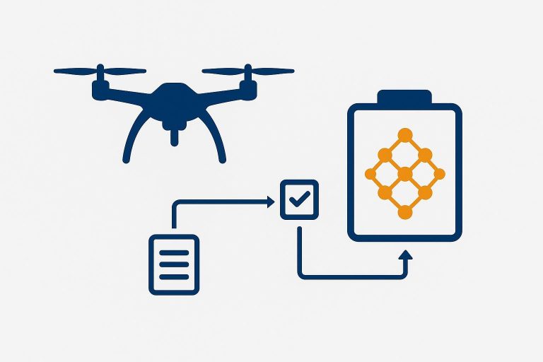 Illustration of a commercial UAV and battery system showing how 400Wh/kg silicon batteries may reshape fleet operations