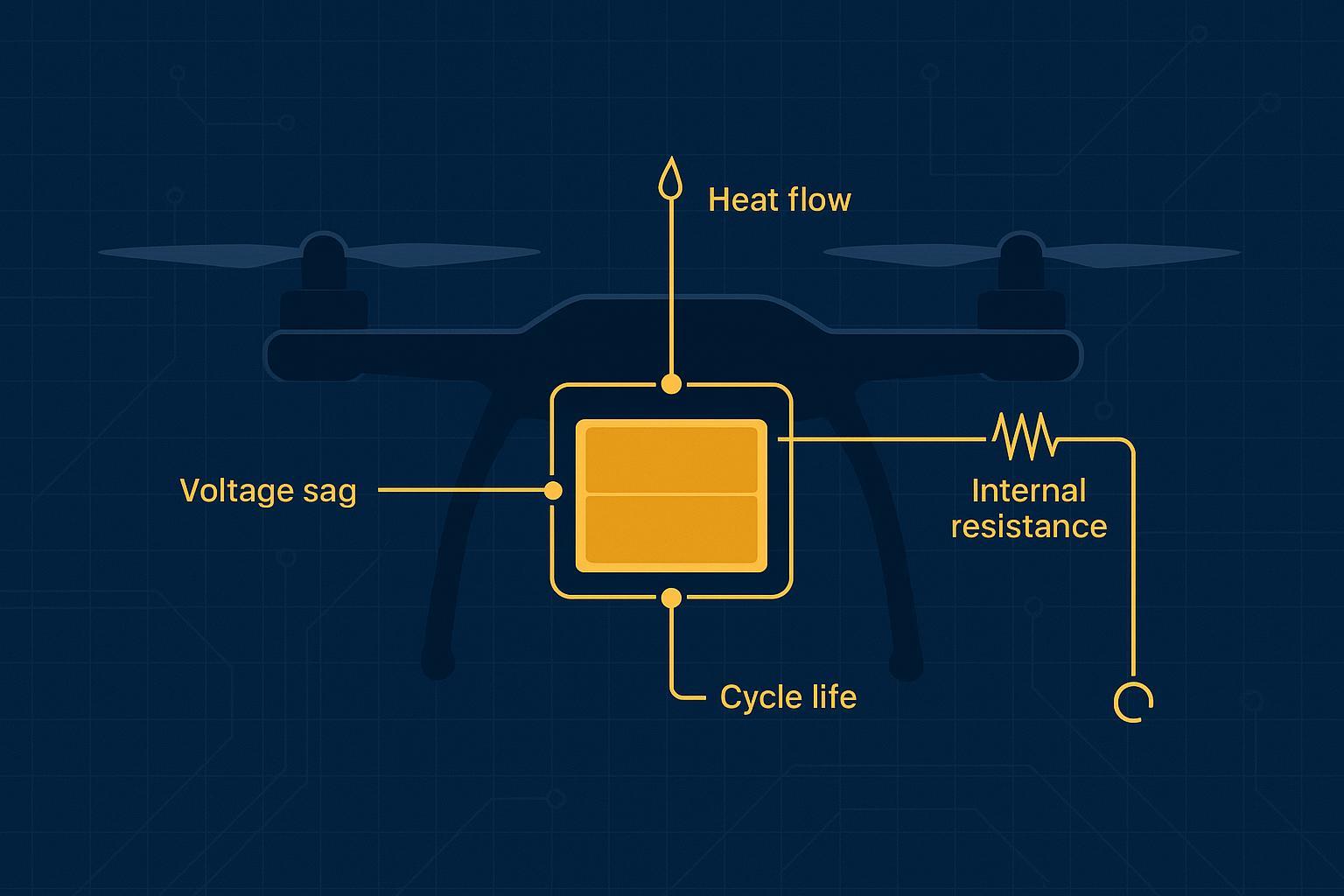 Industrial UAV battery specification guide cover image with technical drone battery cross-section