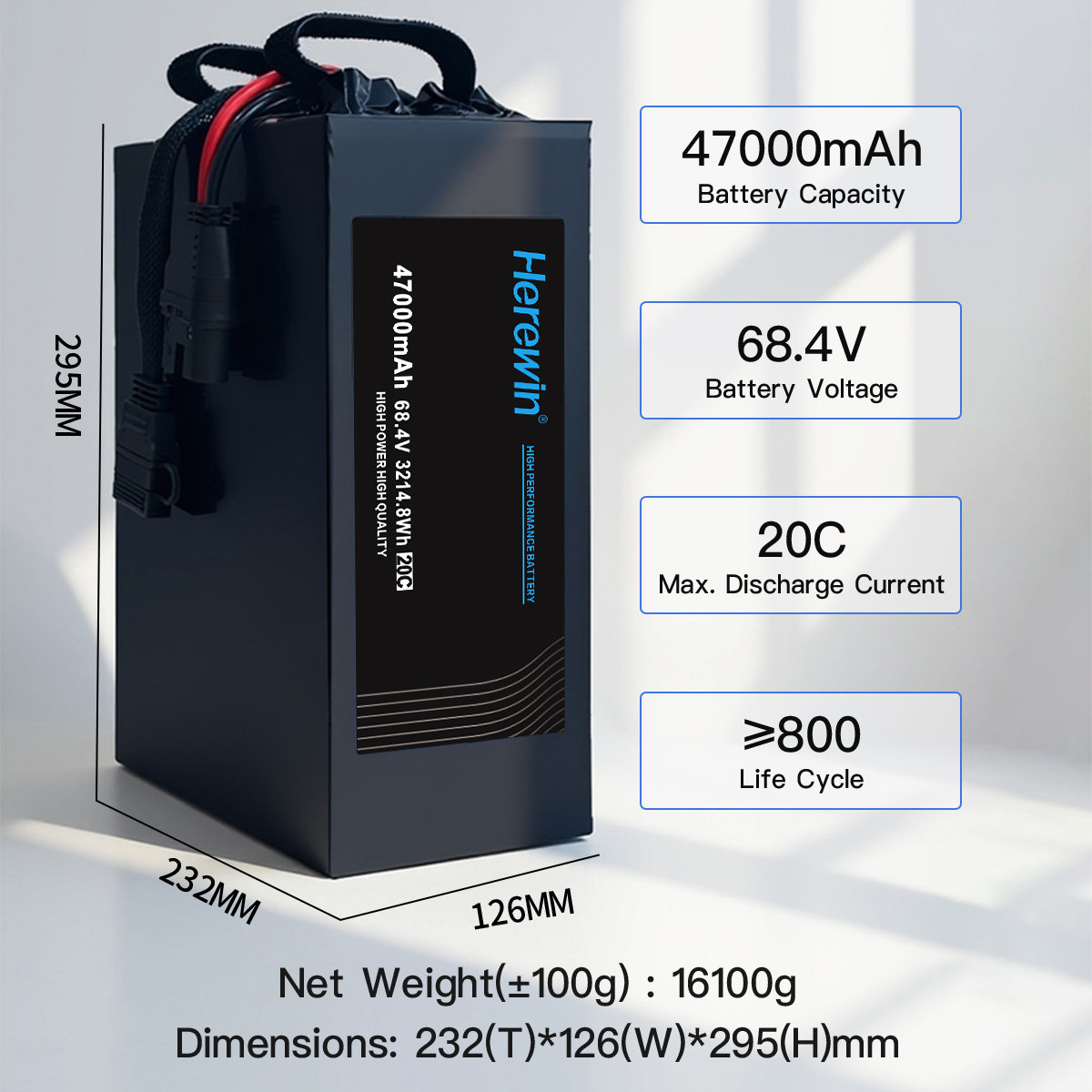 Herewin 18S 47000mAh 20C LiHV Drone Battery (5)