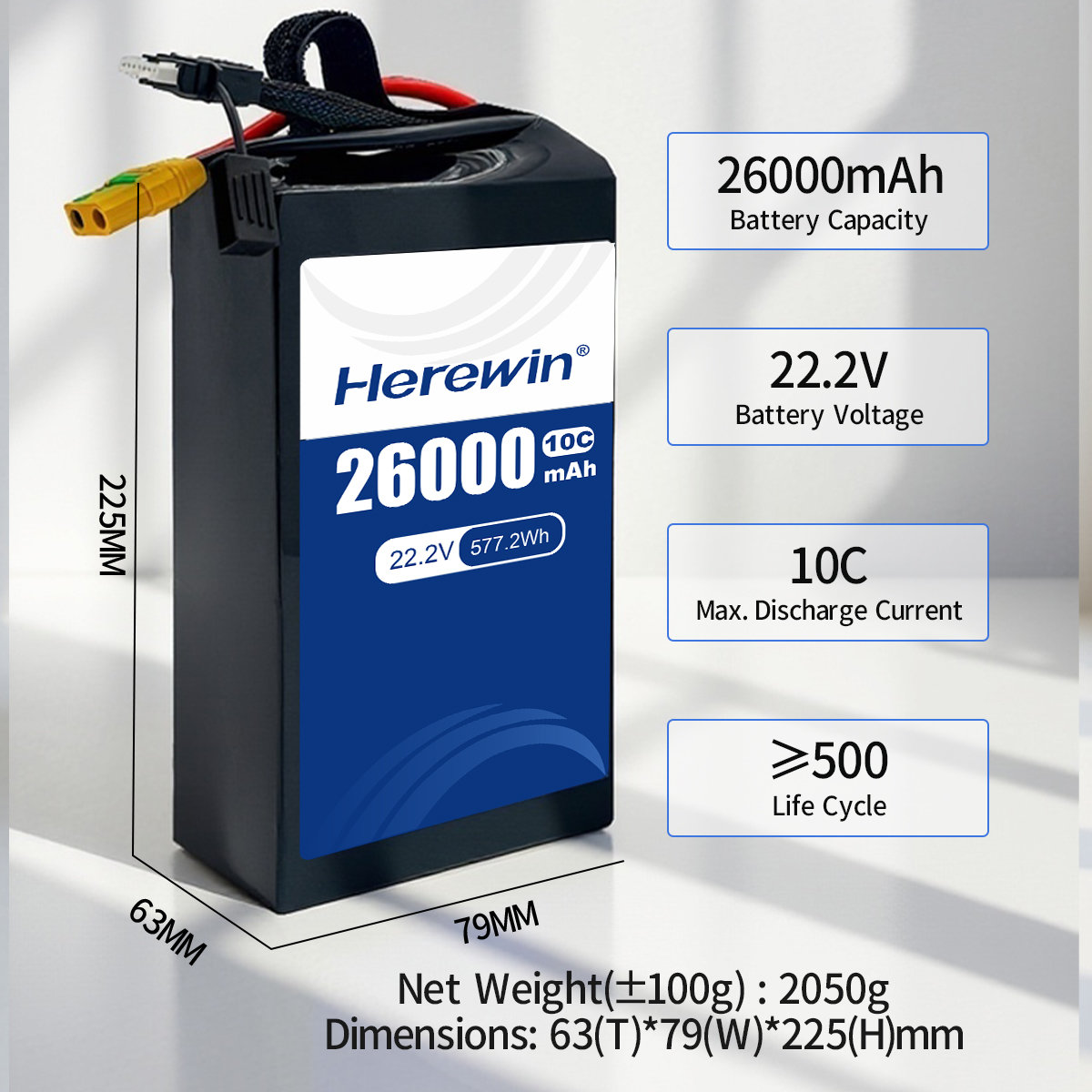 Herewin 22.2V 26Ah Semi-Solid UAV Battery (10)