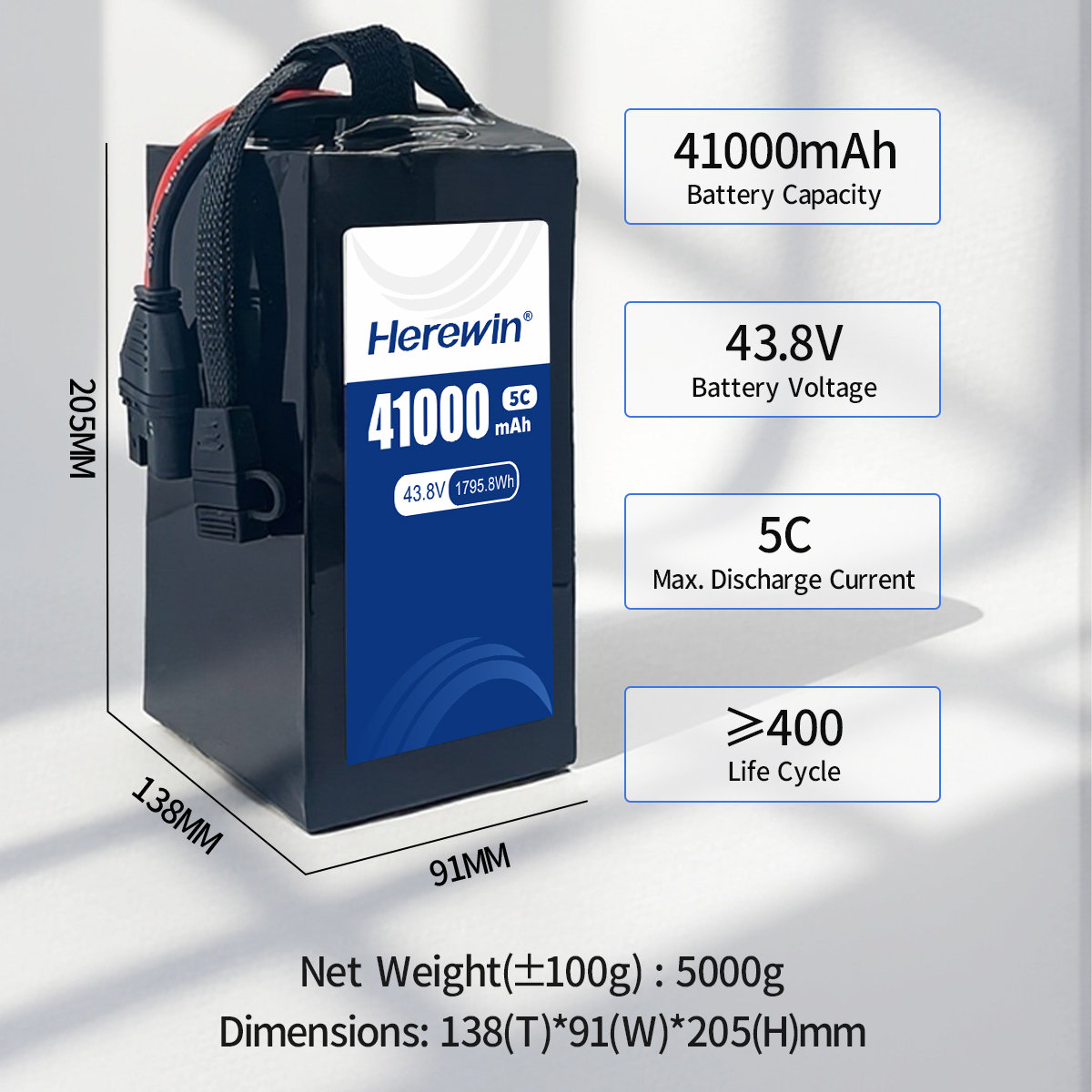Herewin 43.8V 41Ah Semi-Solid UAV Battery (6)