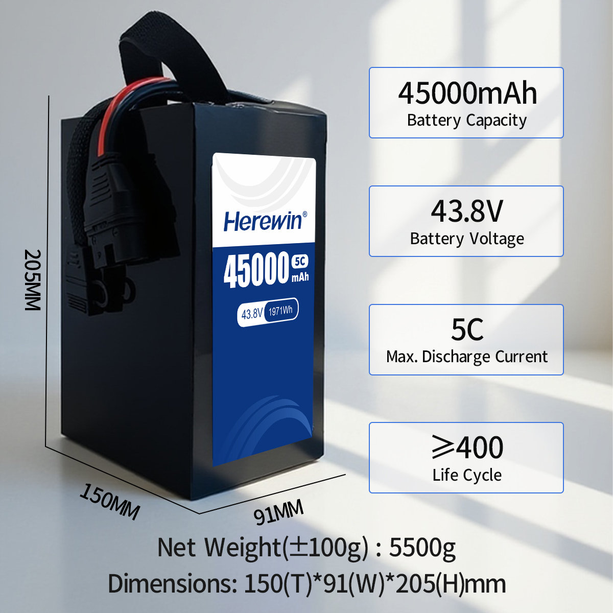 Herewin 43.8V 45Ah Semi-Solid UAV Battery (6)