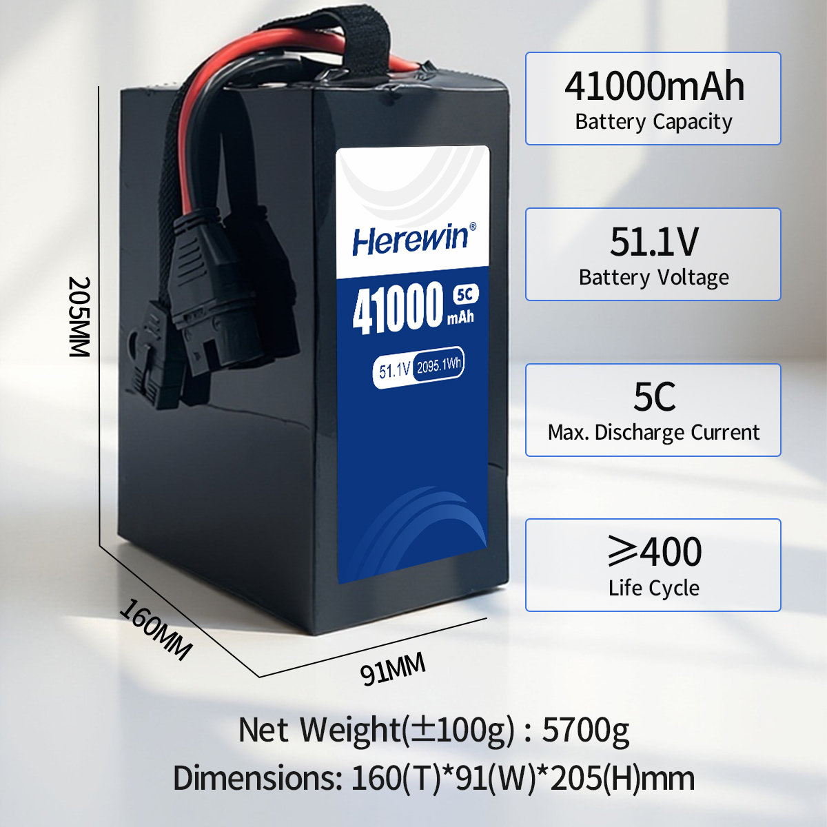 Herewin 51.1V 41Ah Semi-Solid UAV Battery (6)