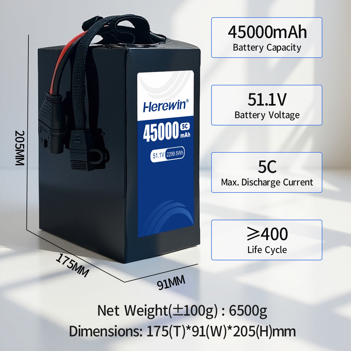 Herewin 51.1V 45Ah Semi-Solid UAV Battery (6)