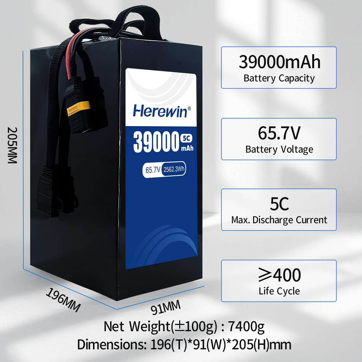 Herewin 65.7V 39Ah Semi-Solid UAV Battery (6)