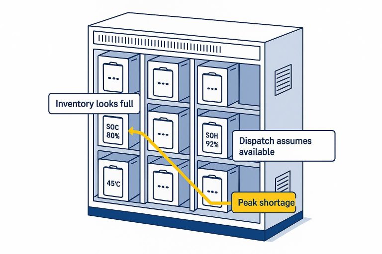 Swap station usable batteries illustrated with health-based availability signals
