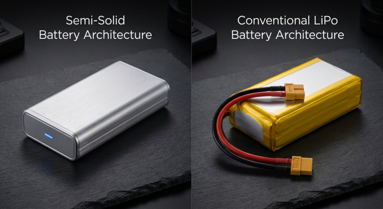 Semi-Solid Battery Cell vs Conventional LiPo Battery Architecture Comparison for UAV Integrators