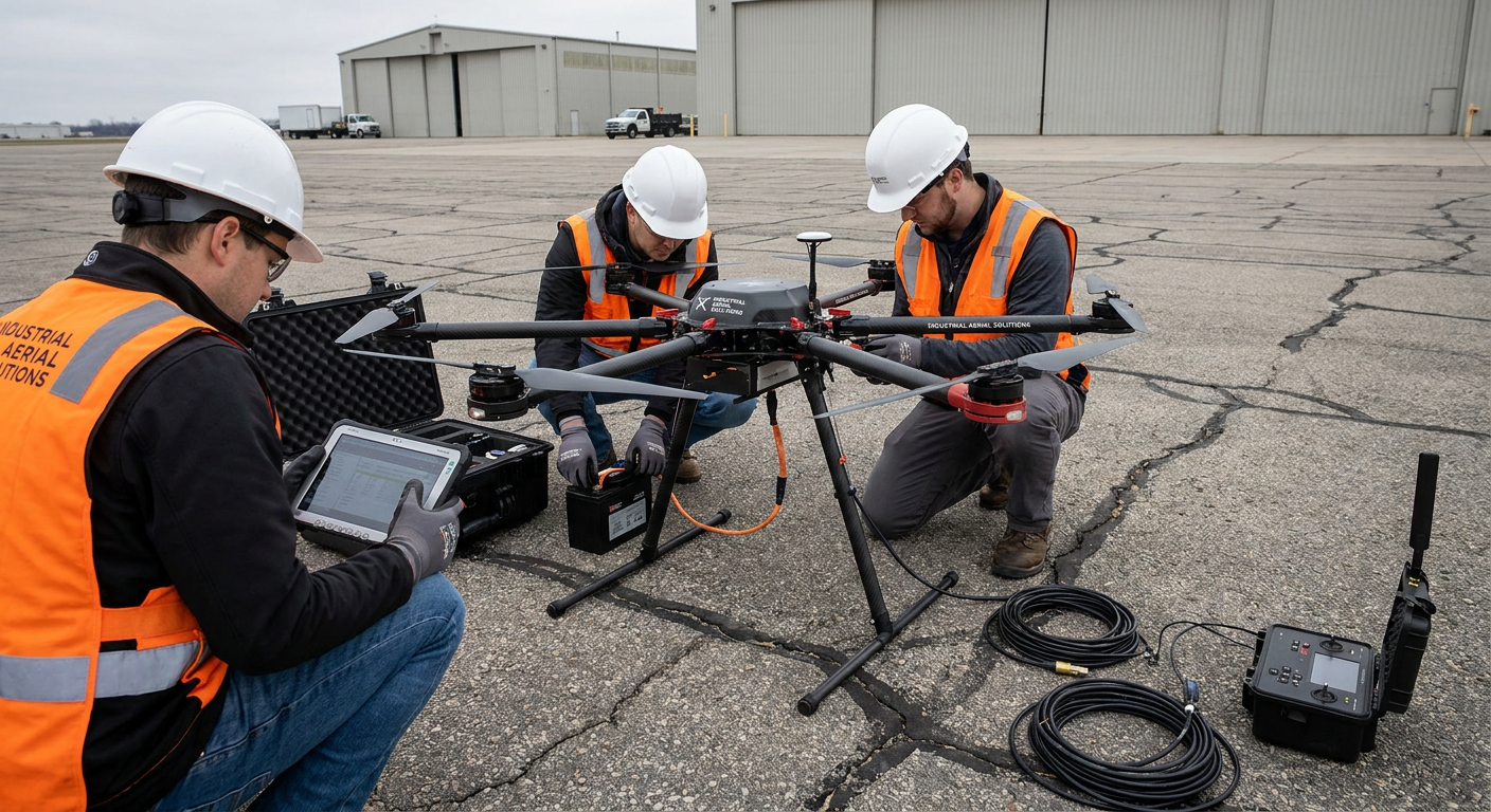 Industrial commercial drone battery system with smart BMS diagnostic telemetry