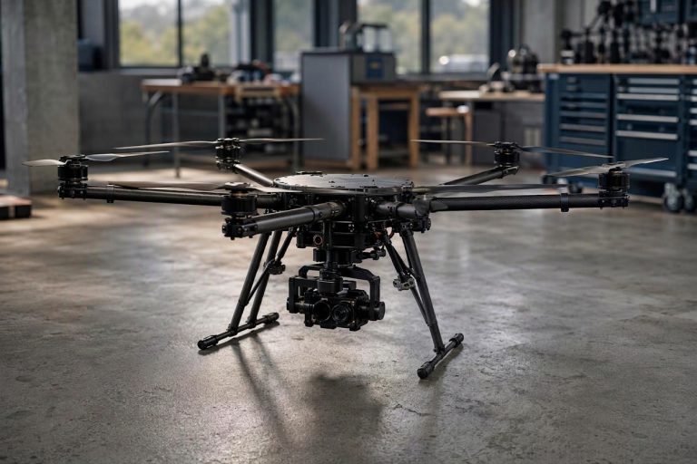 Industrial drone battery pack labelled 400Wh/kg shown beside a bare lithium cell to illustrate cell-level versus pack-level energy density